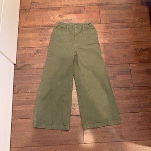 Point sur wide leg pants size 25 olive green jcrew